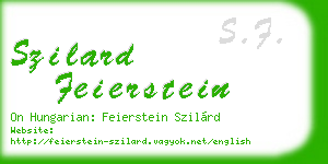 szilard feierstein business card